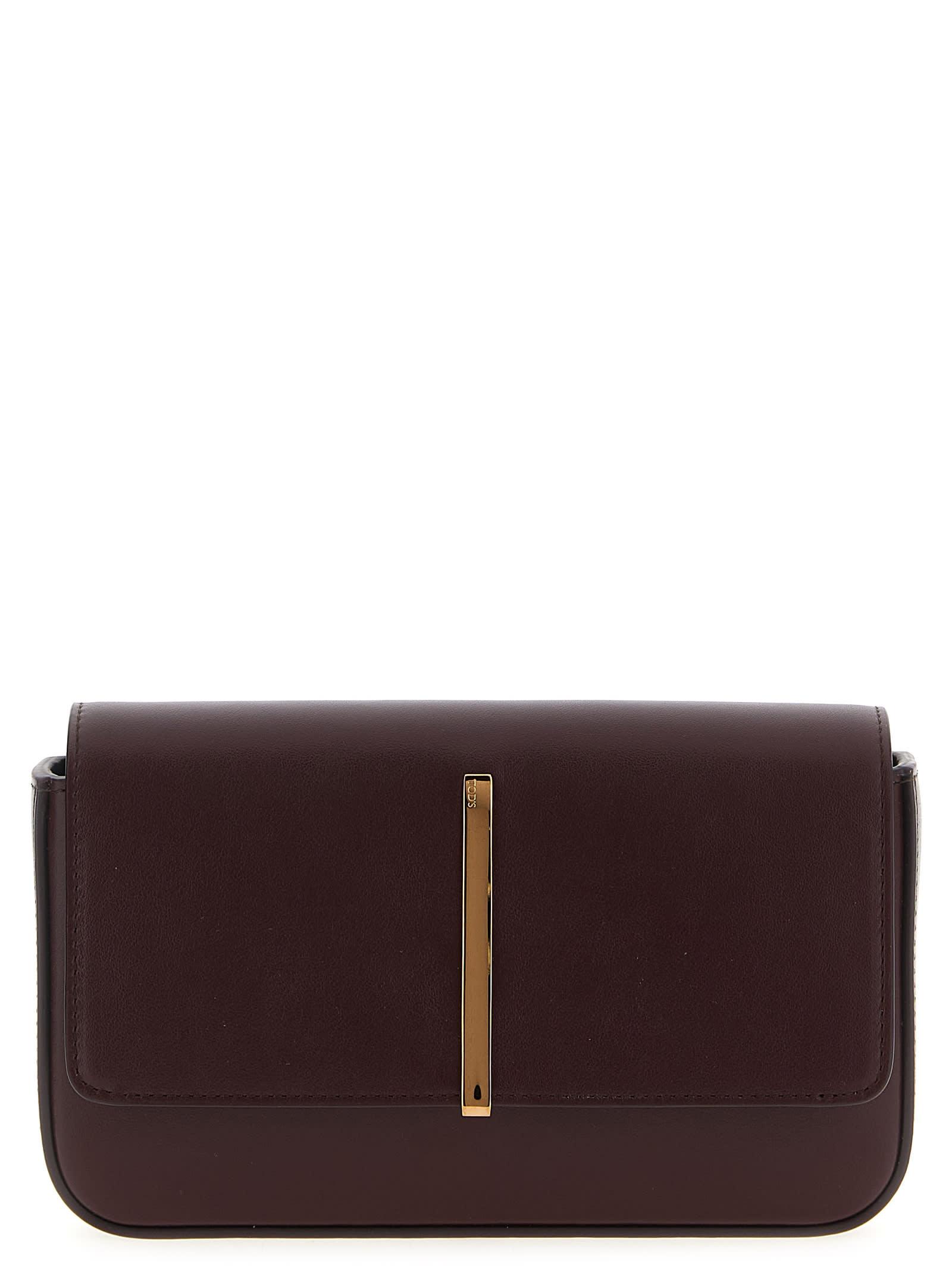 tod's mini leather shoulder strap