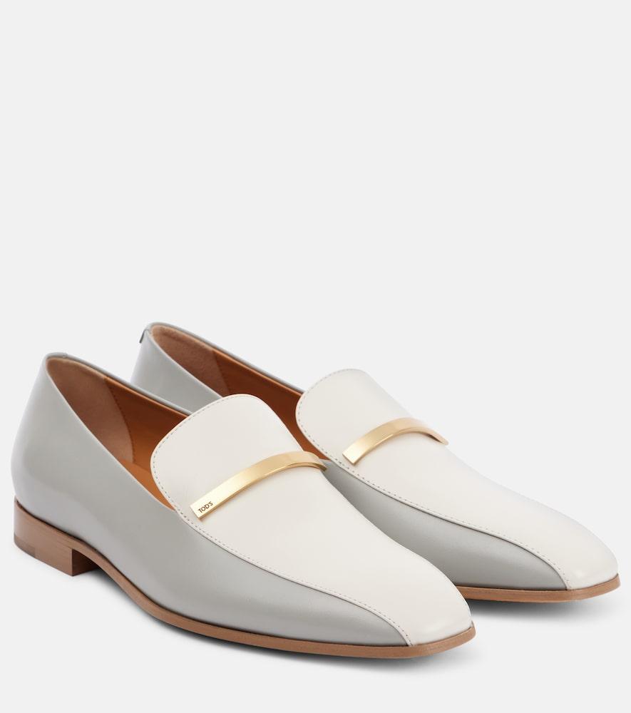 tod's paneled leather loafers