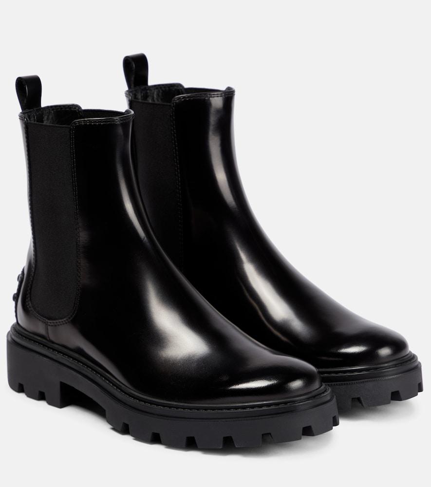 tod's patent leather chelsea boots
