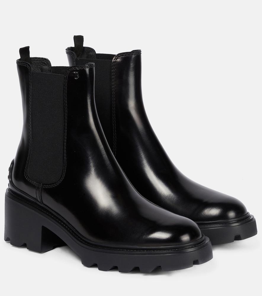 tod's patent leather chelsea boots
