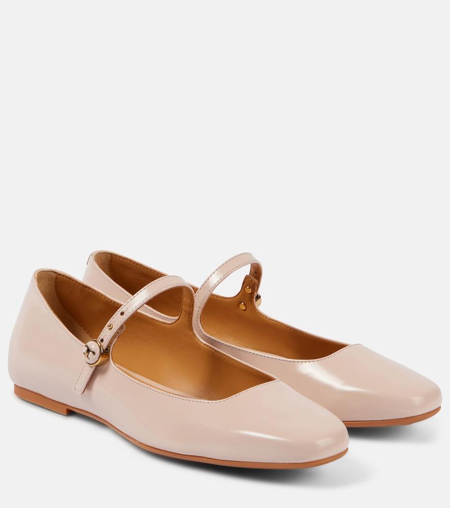 tod's polished leather mary jane flats