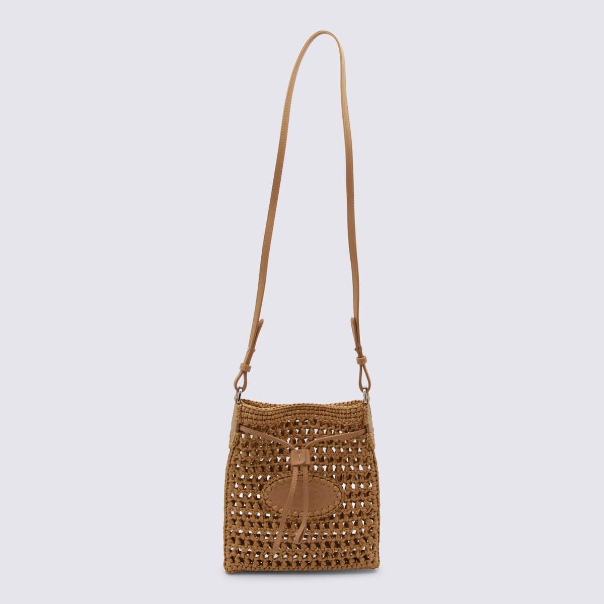 tod's raffia light and natural satchel bag
