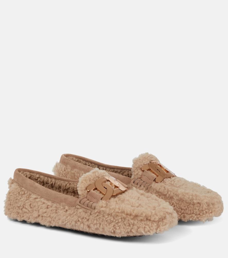 tod's shearling loafers
