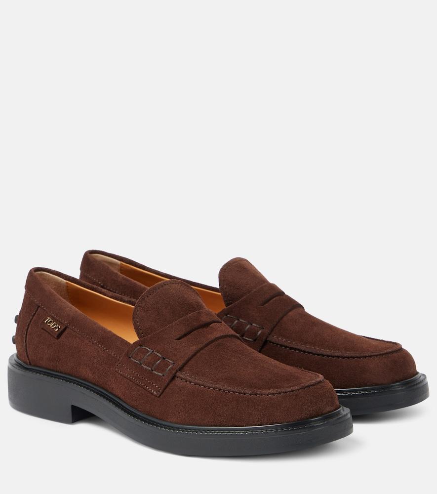 tod's suede penny loafers