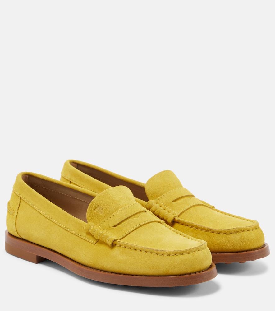 tod's suede penny loafers