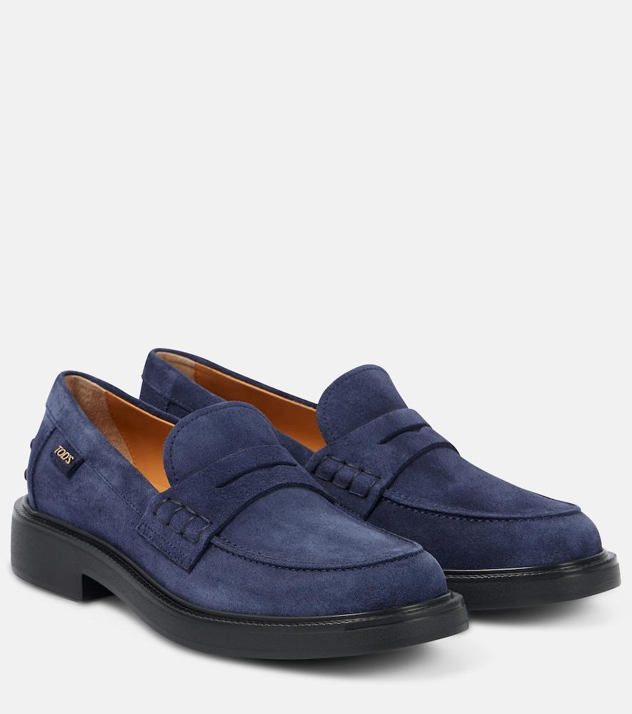 tod's suede penny loafers