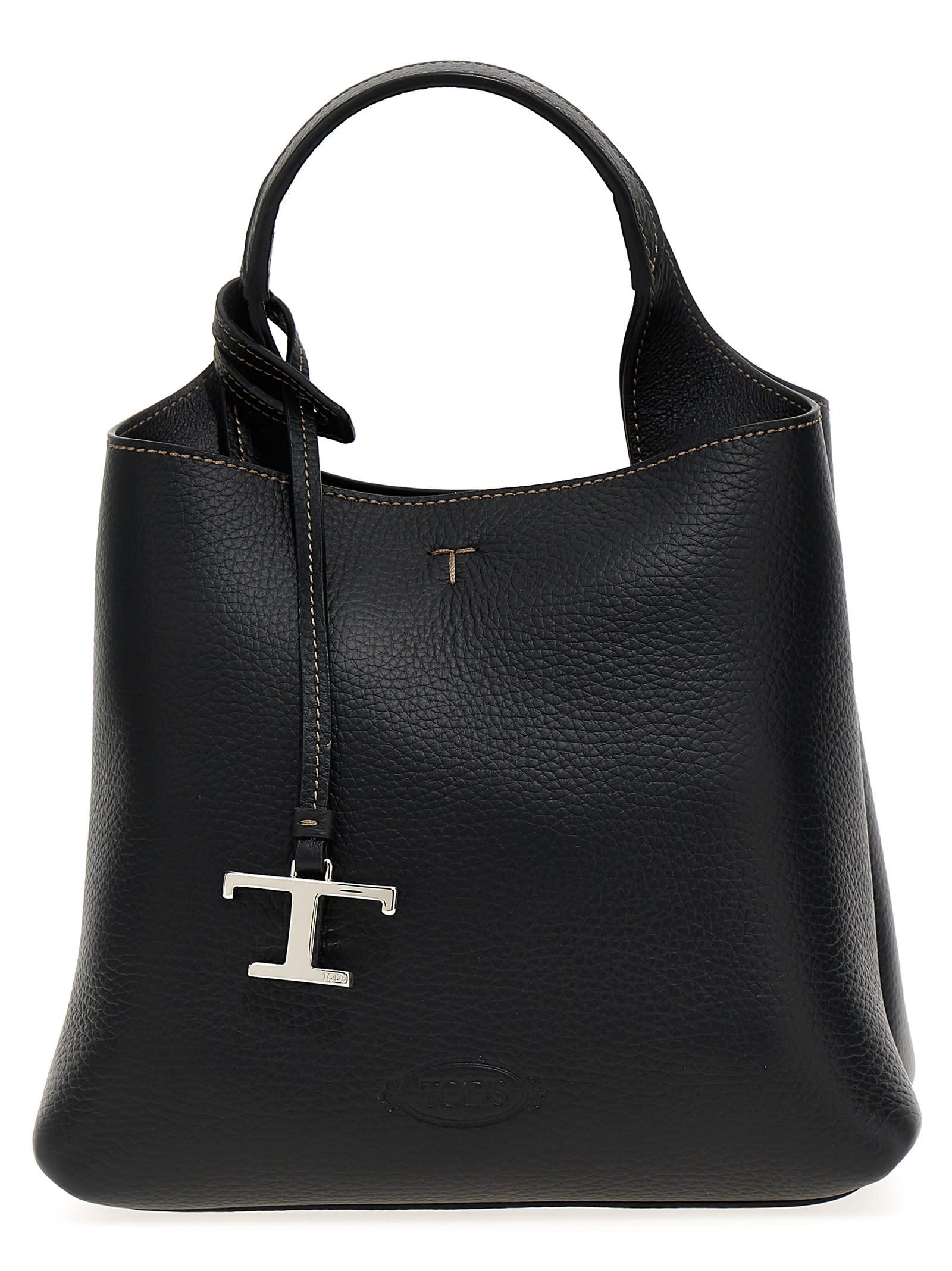 tod's t logo plaque tote bag