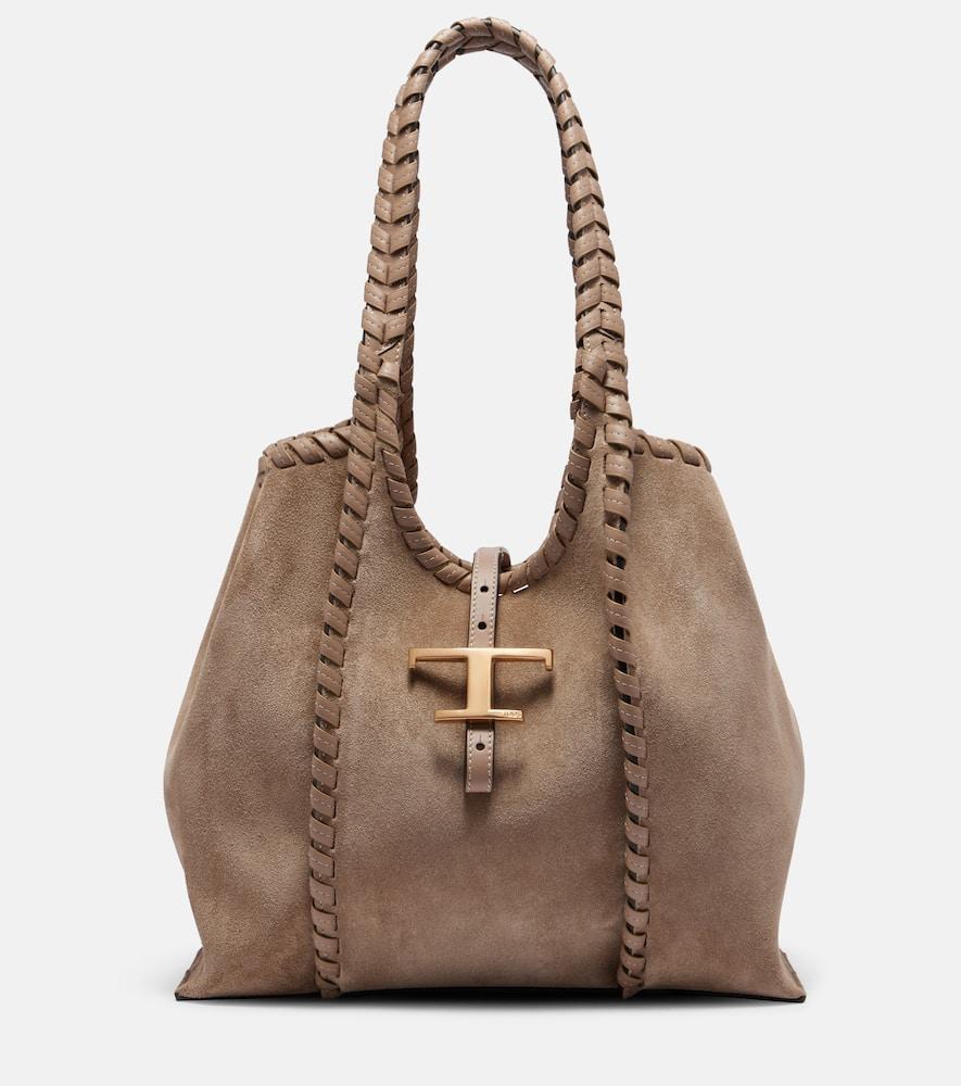 tod's t timeless medium suede tote bag