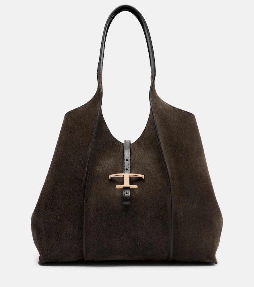 tod's t timeless medium suede tote bag