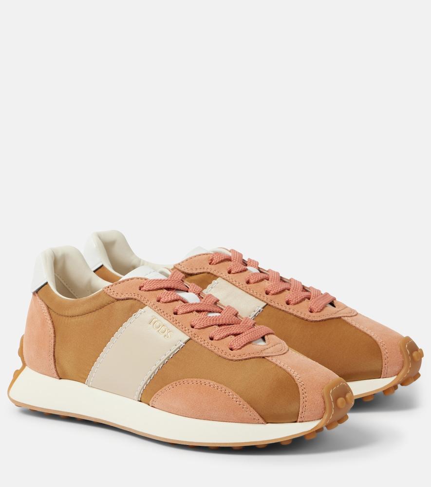 tod's t vintage suede and technical sneakers