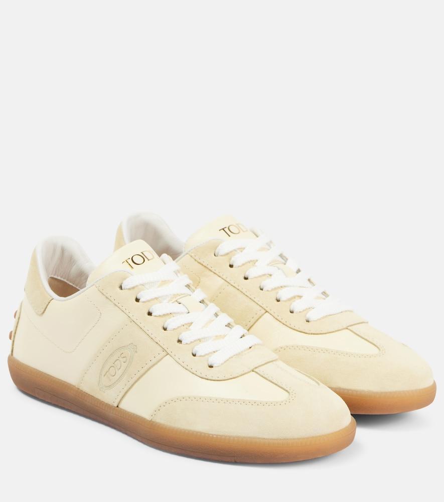 tod's tabs leather and suede sneakers