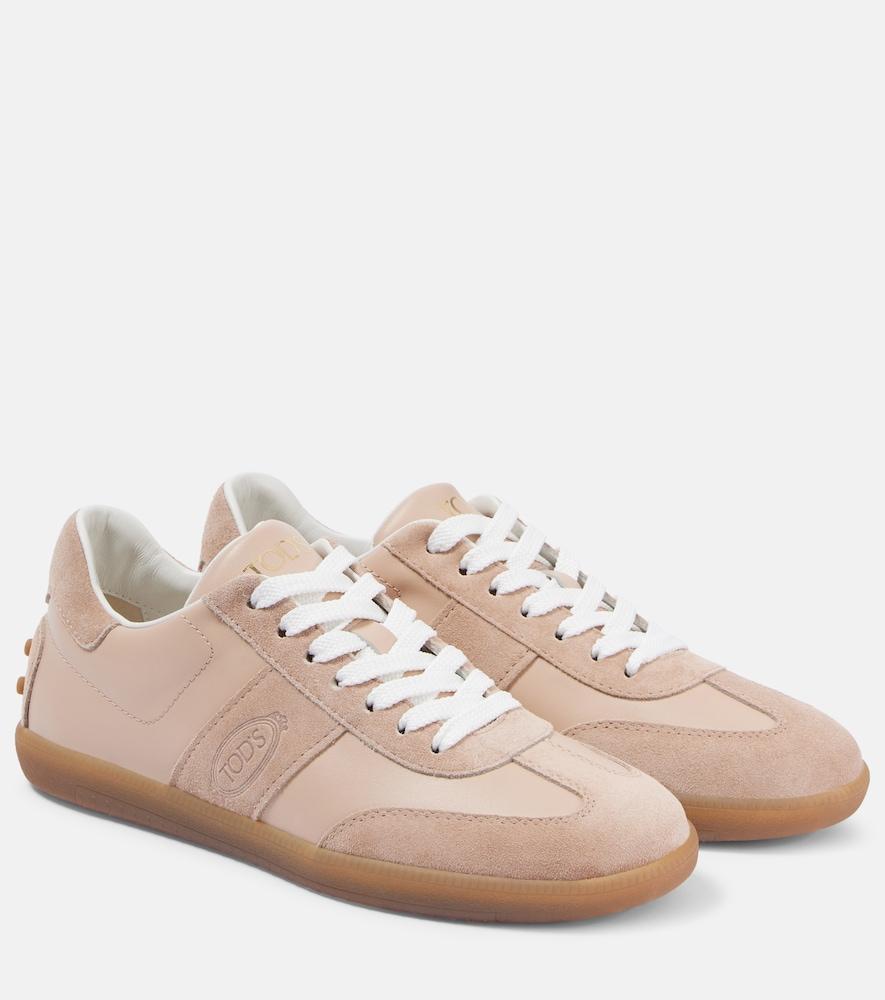 tod's tabs leather and suede sneakers