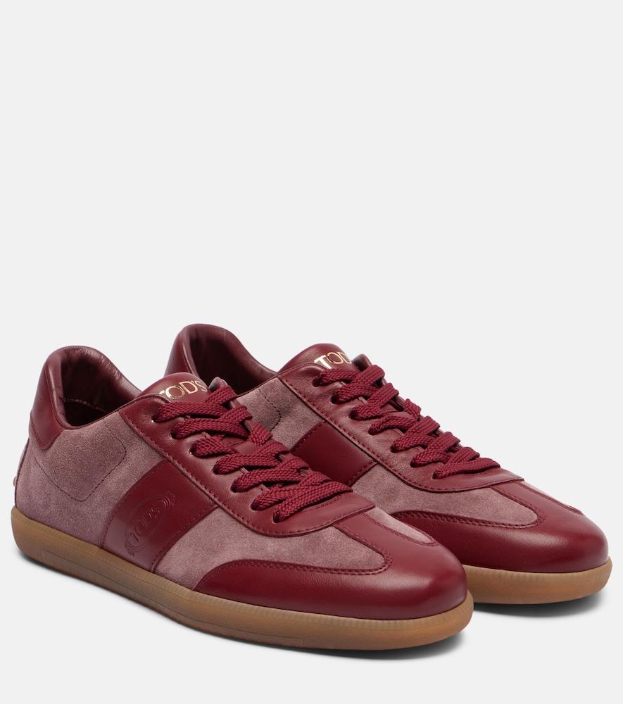 tod's tabs leather and suede sneakers