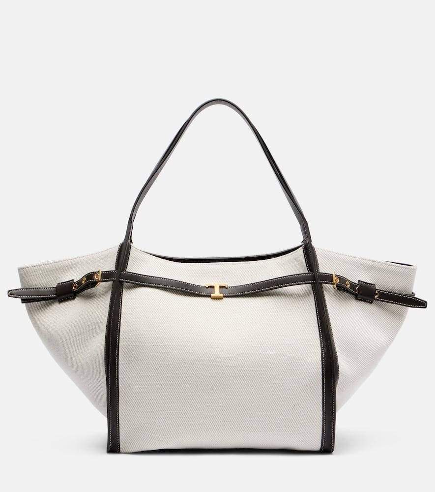 tod's tim medium canvas tote bag
