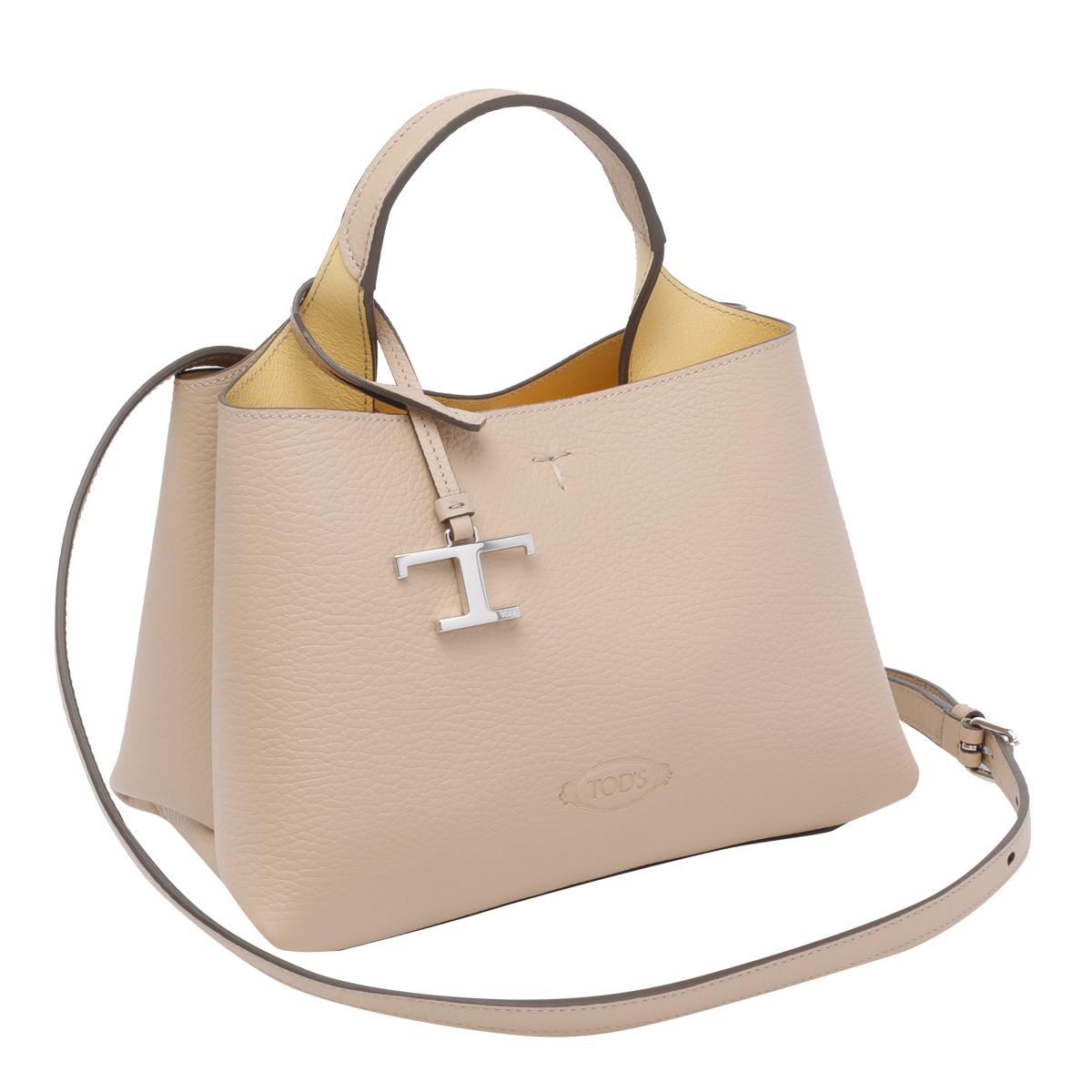 tod's tods bags beige calf leather - women