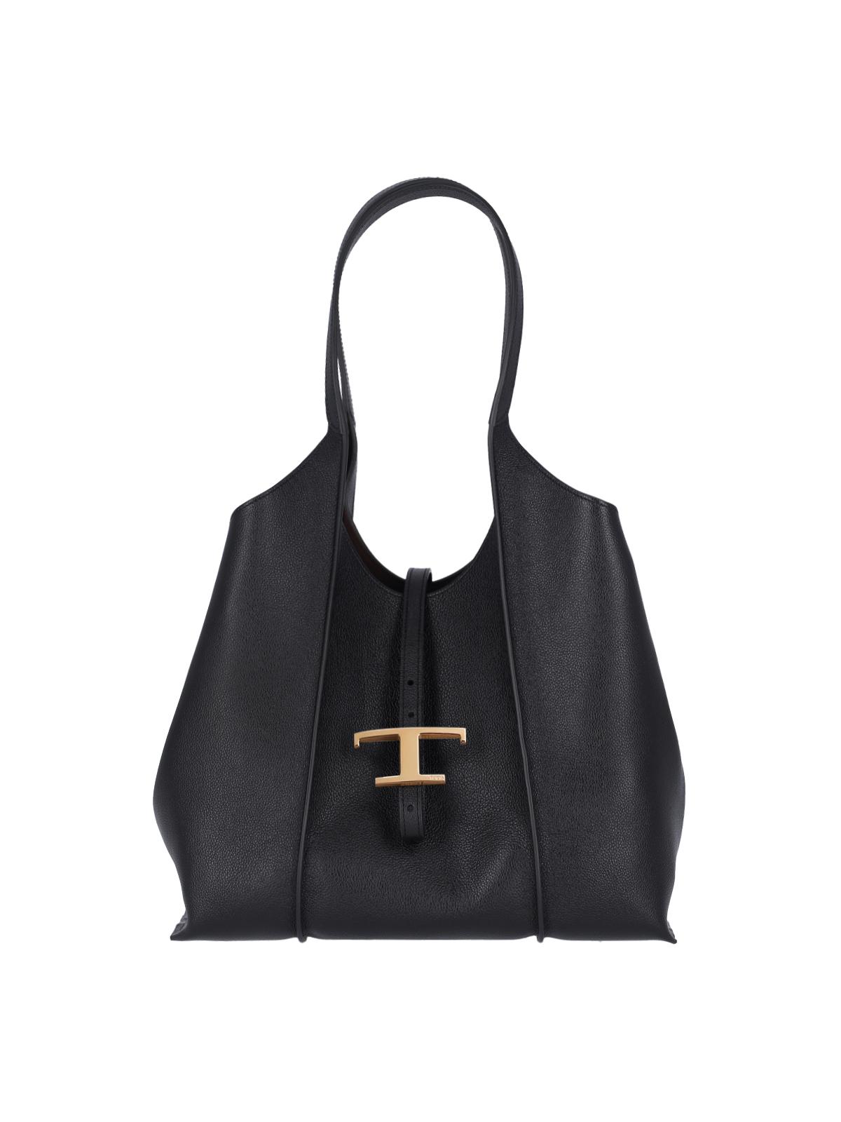 tod's tods bags black outer: calf leather - women