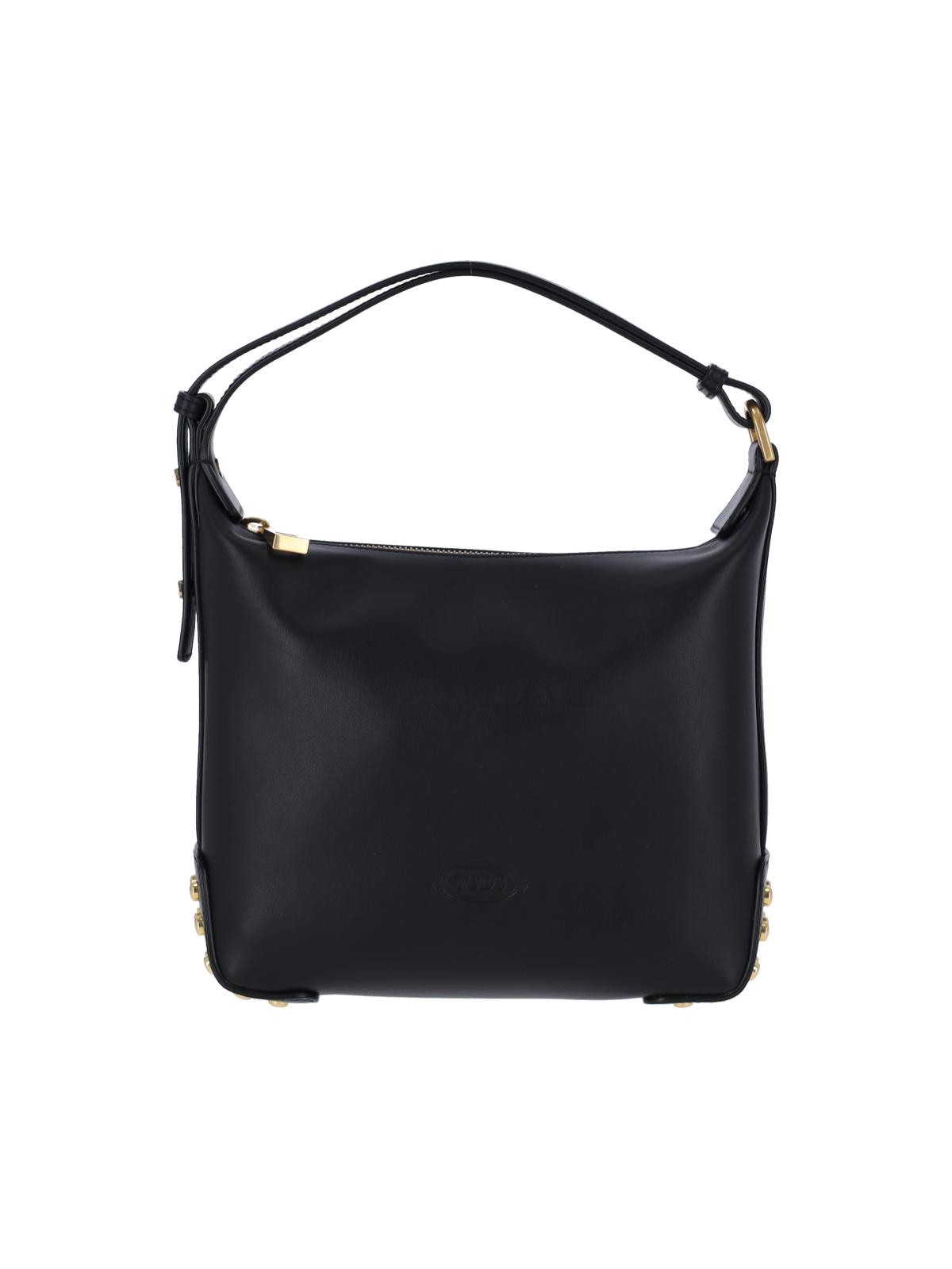 tod's tods bags black outer: calf leather - women