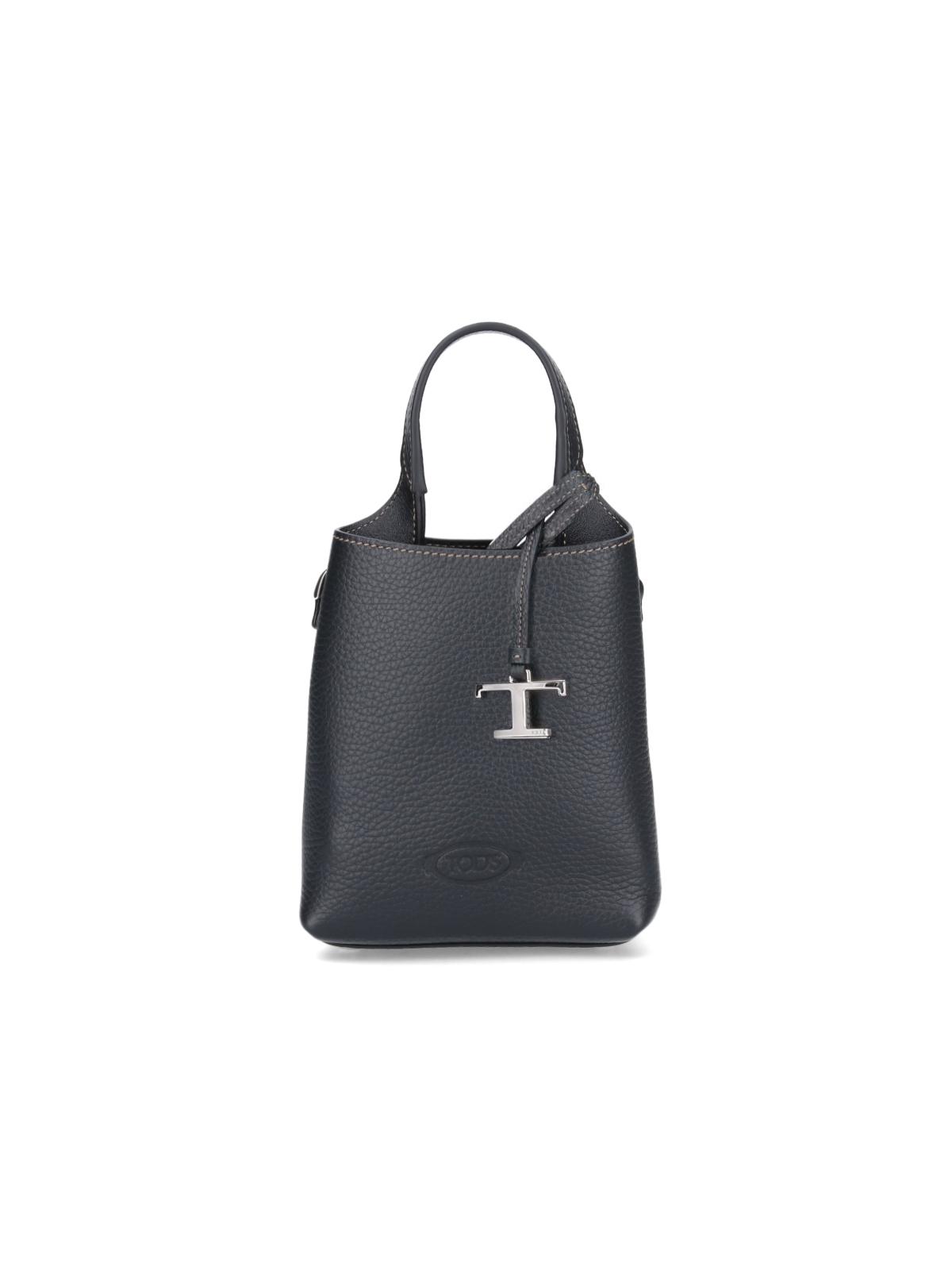 tod's tods bags black outer material: calf leather - women