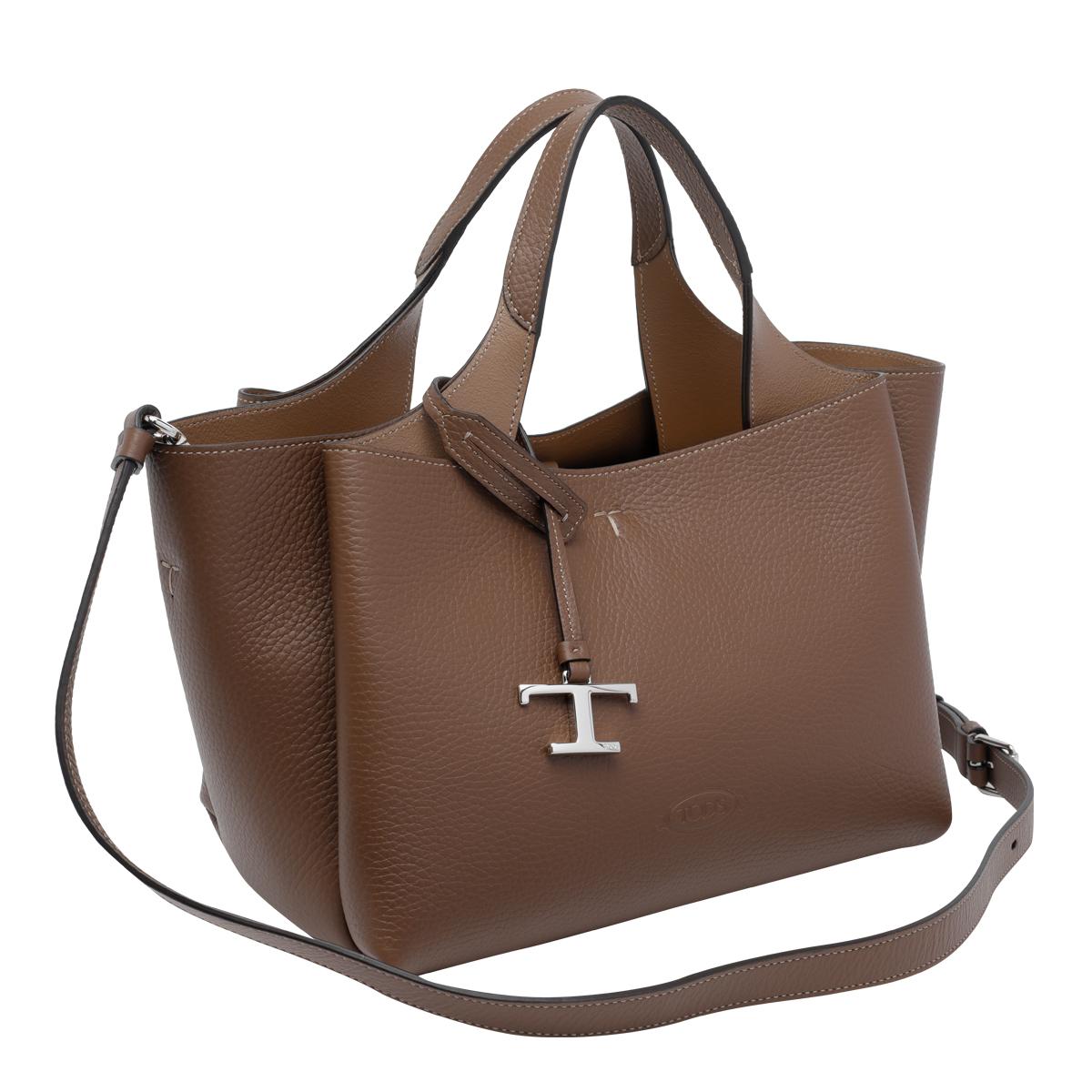 tod's tods bags brown calf leather - women