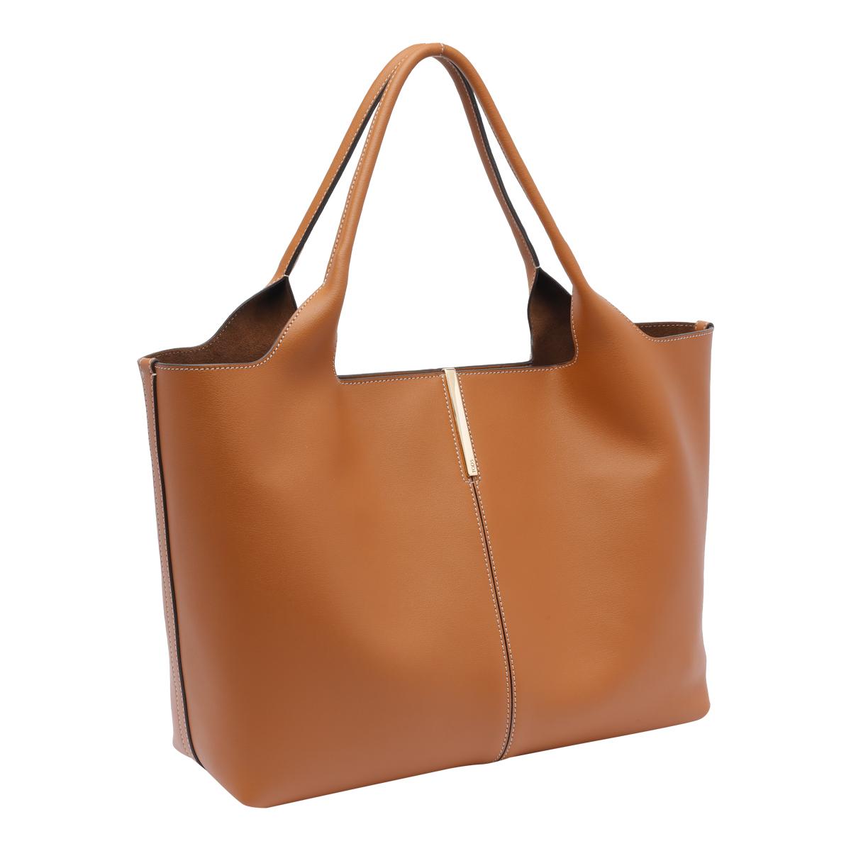 tod's tods bags brown calf leather - women