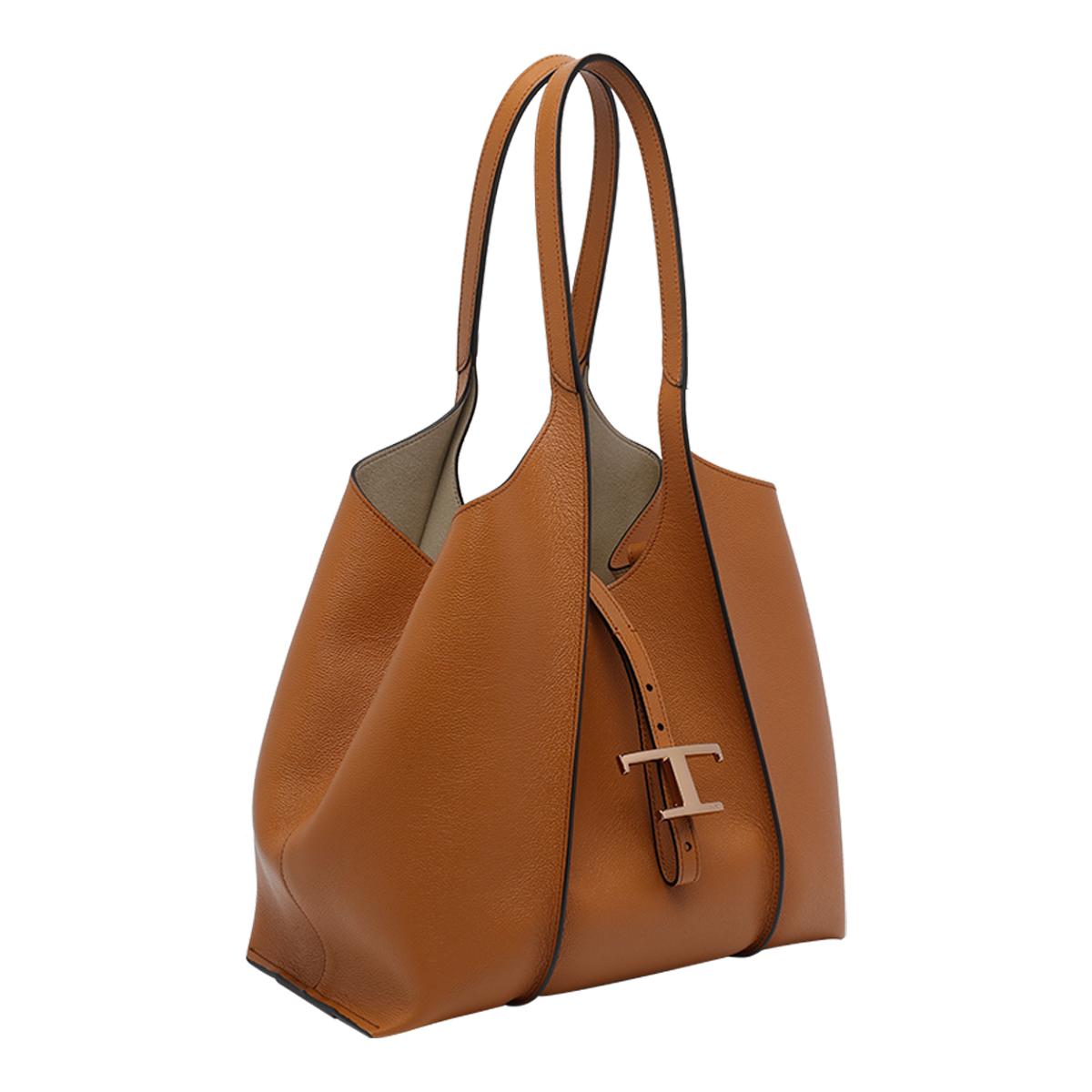 tod's tods bags brown calf leather - women