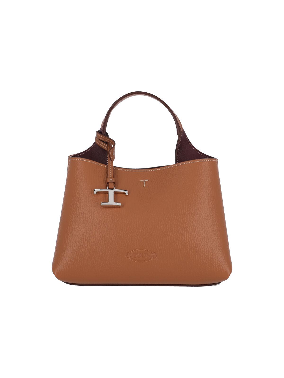 tod's tods bags brown calf leather - women
