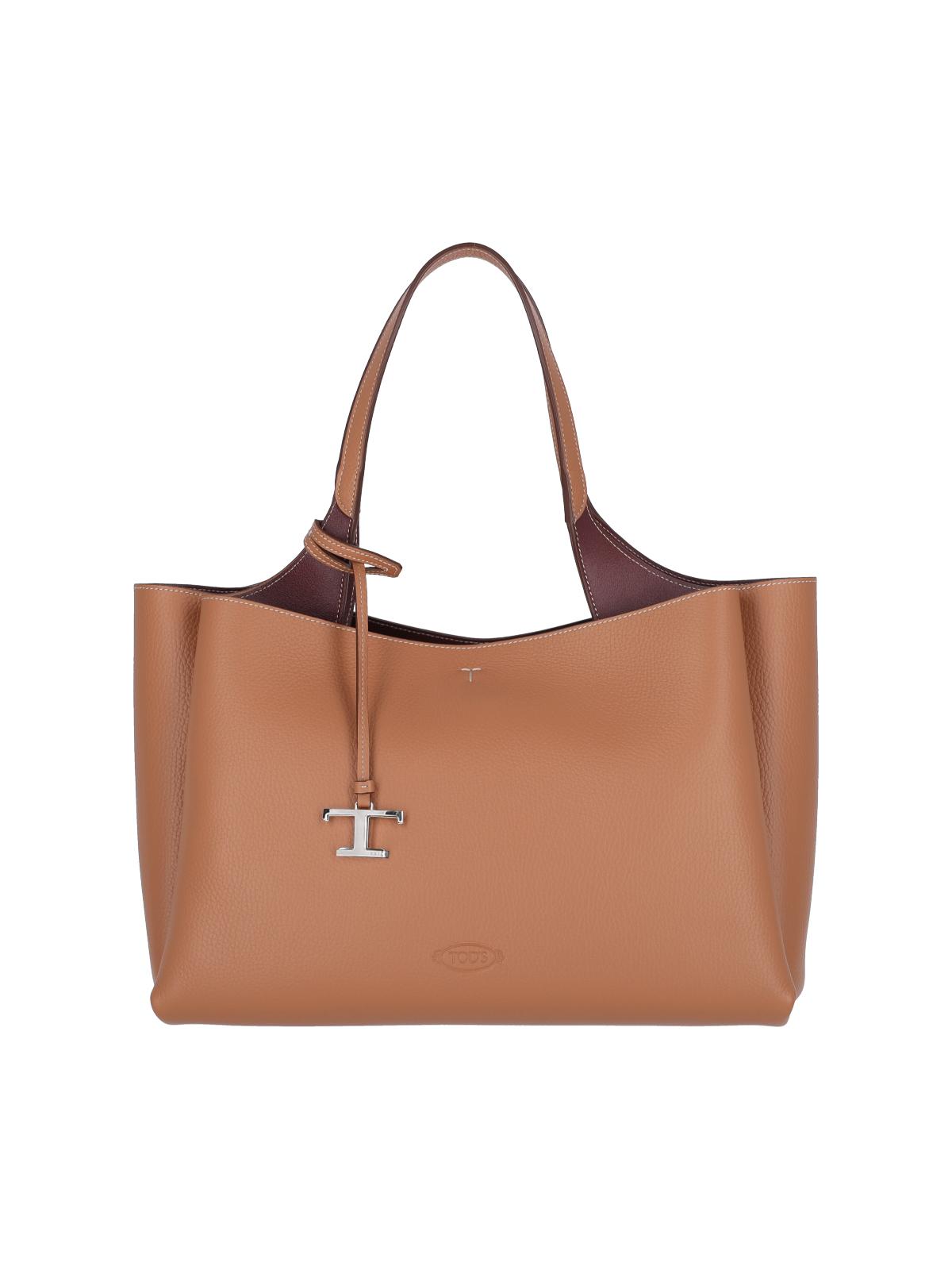 tod's tods bags brown calf leather - women