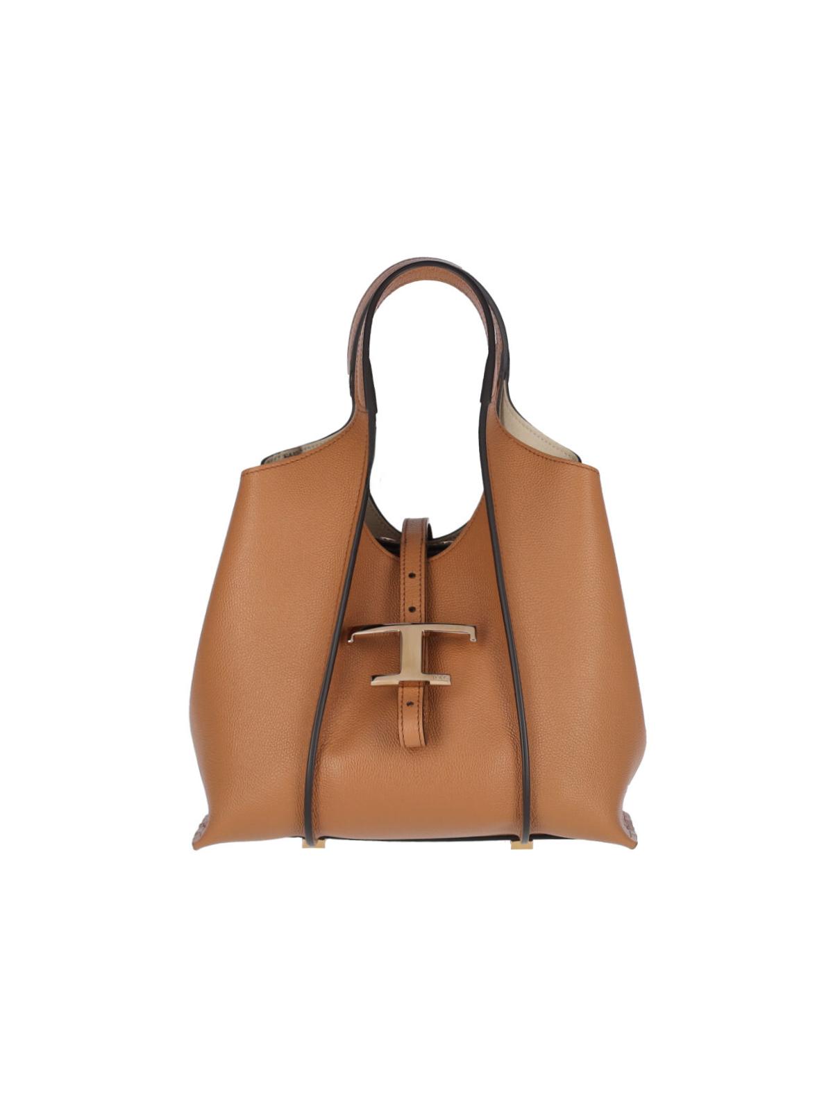 tod's tods bags brown outer: calf leather - women