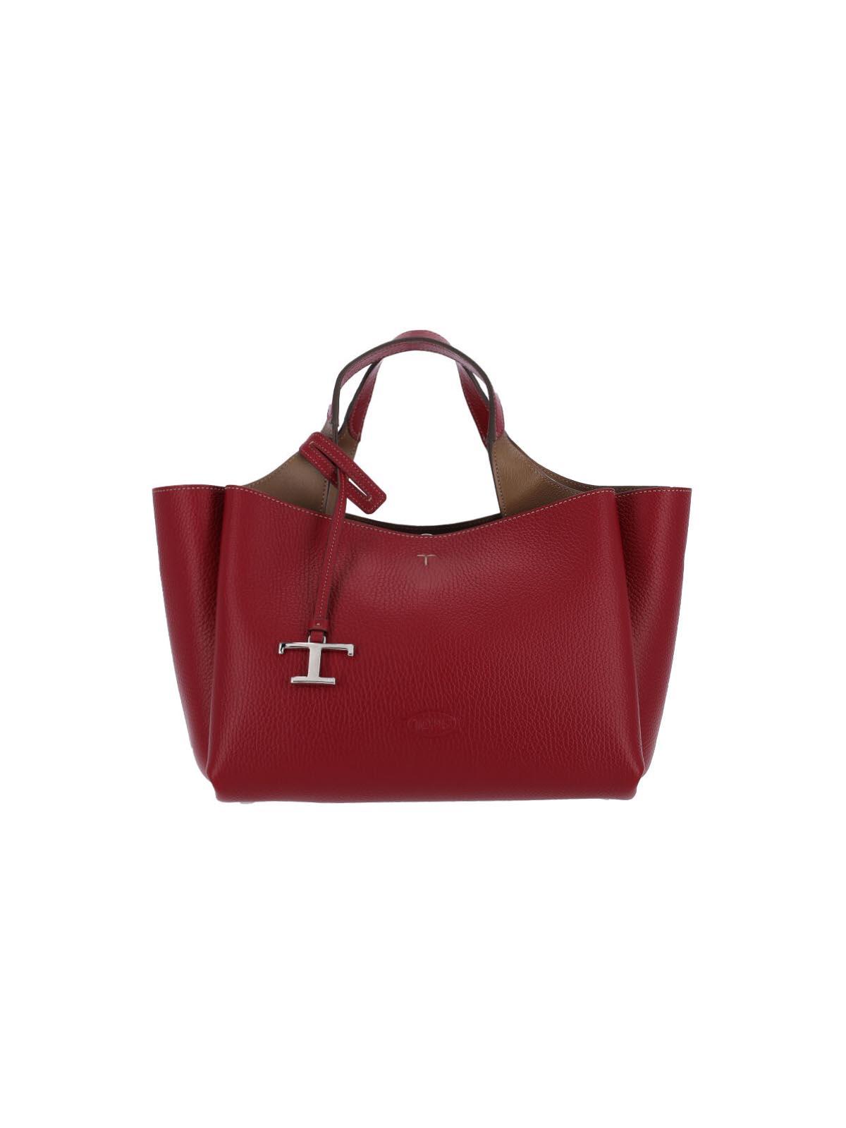 tod's tods bags red outer material: calf leather - women