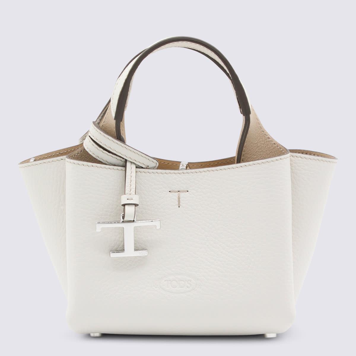 tod's white leather top handle bag