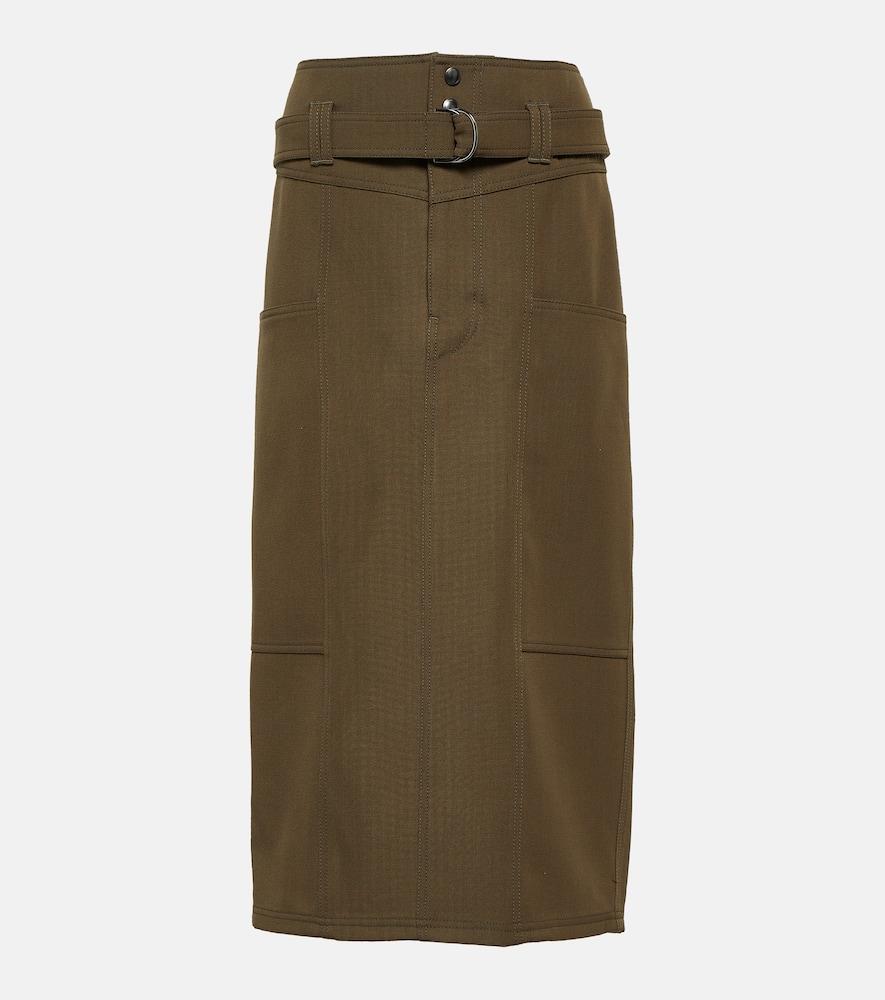 tod's wool midi skirt
