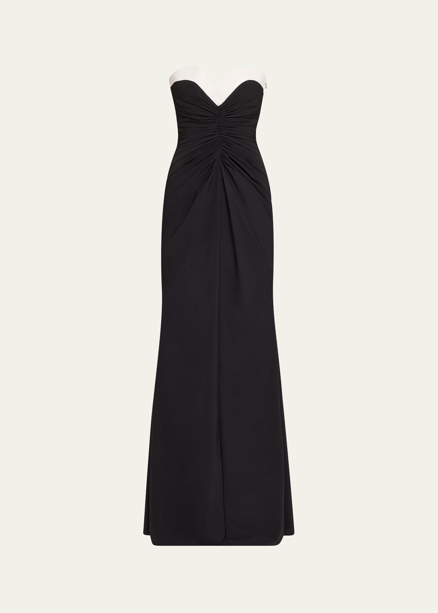 tokumy strapless ruched jersey gown