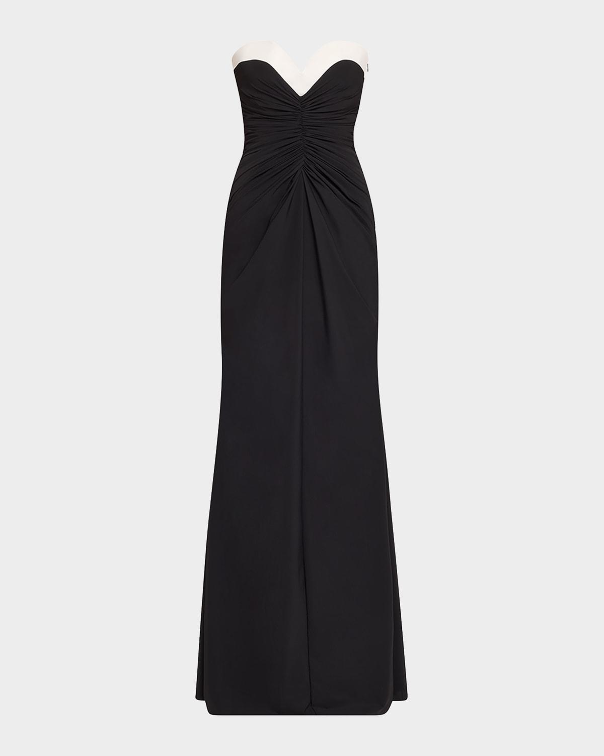 tokumy strapless ruched jersey gown