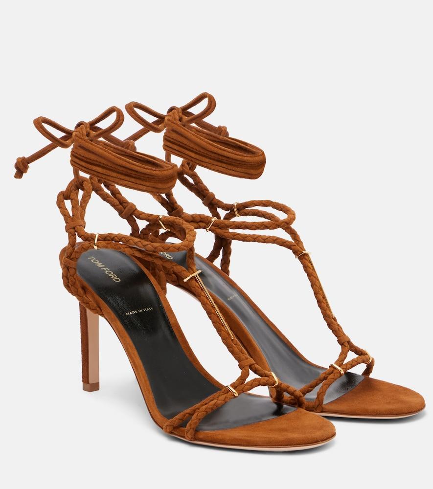 tom ford 85 woven suede sandals