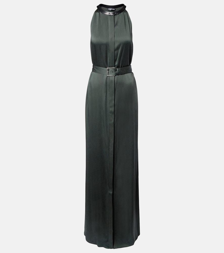 tom ford belted satin crêpe halterneck gown