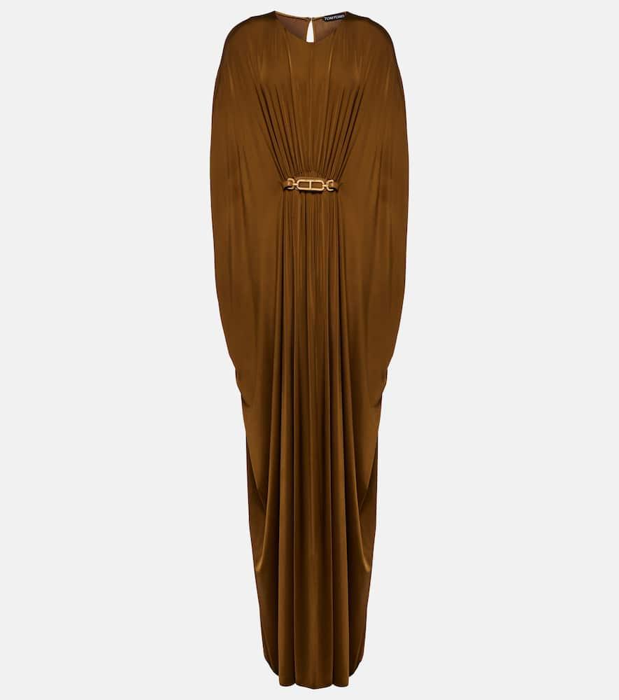 tom ford belted satin jersey kaftan