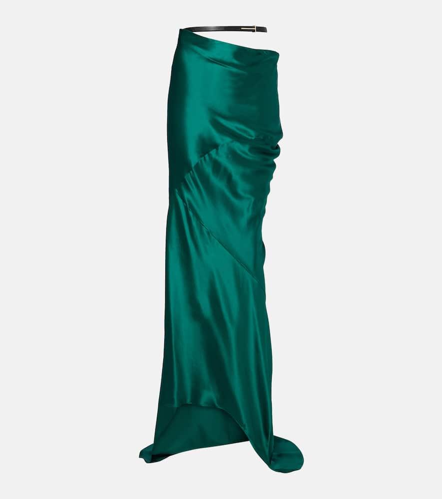 tom ford belted silk satin maxi skirt