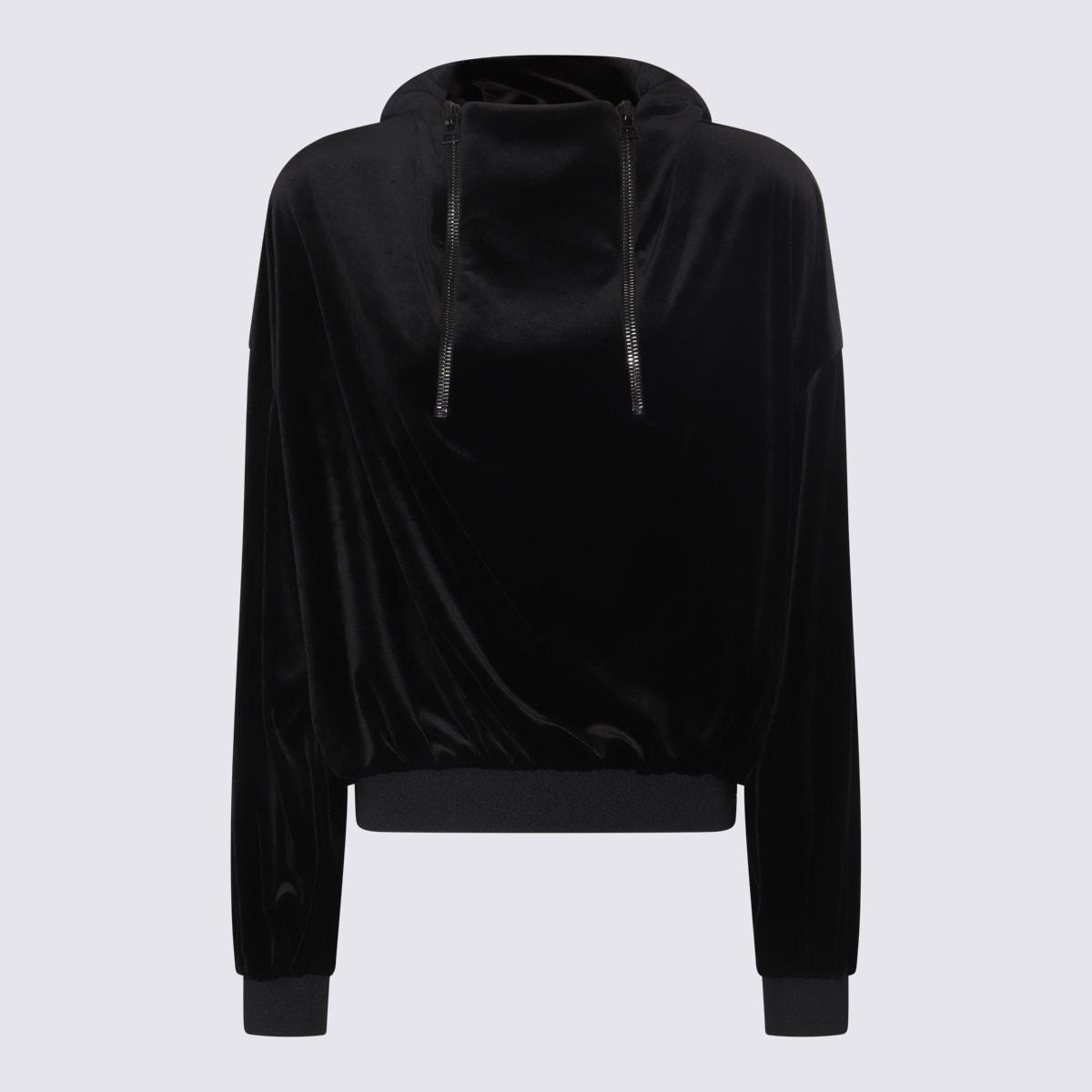 tom ford black stretch lustrous velour sweatshirt