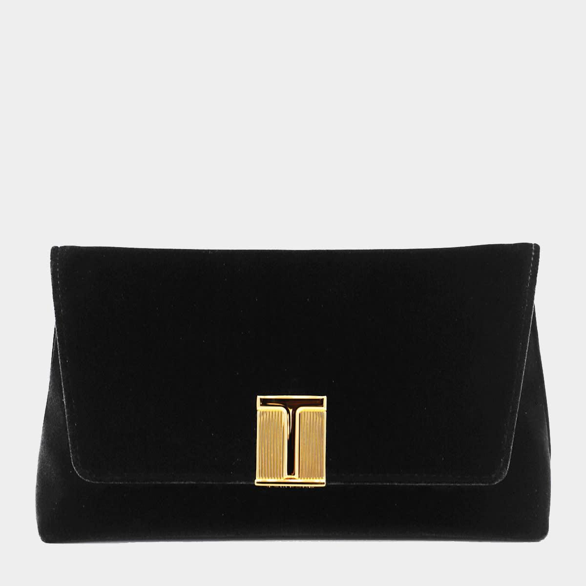 tom ford black velvet and viscose shoulder bag