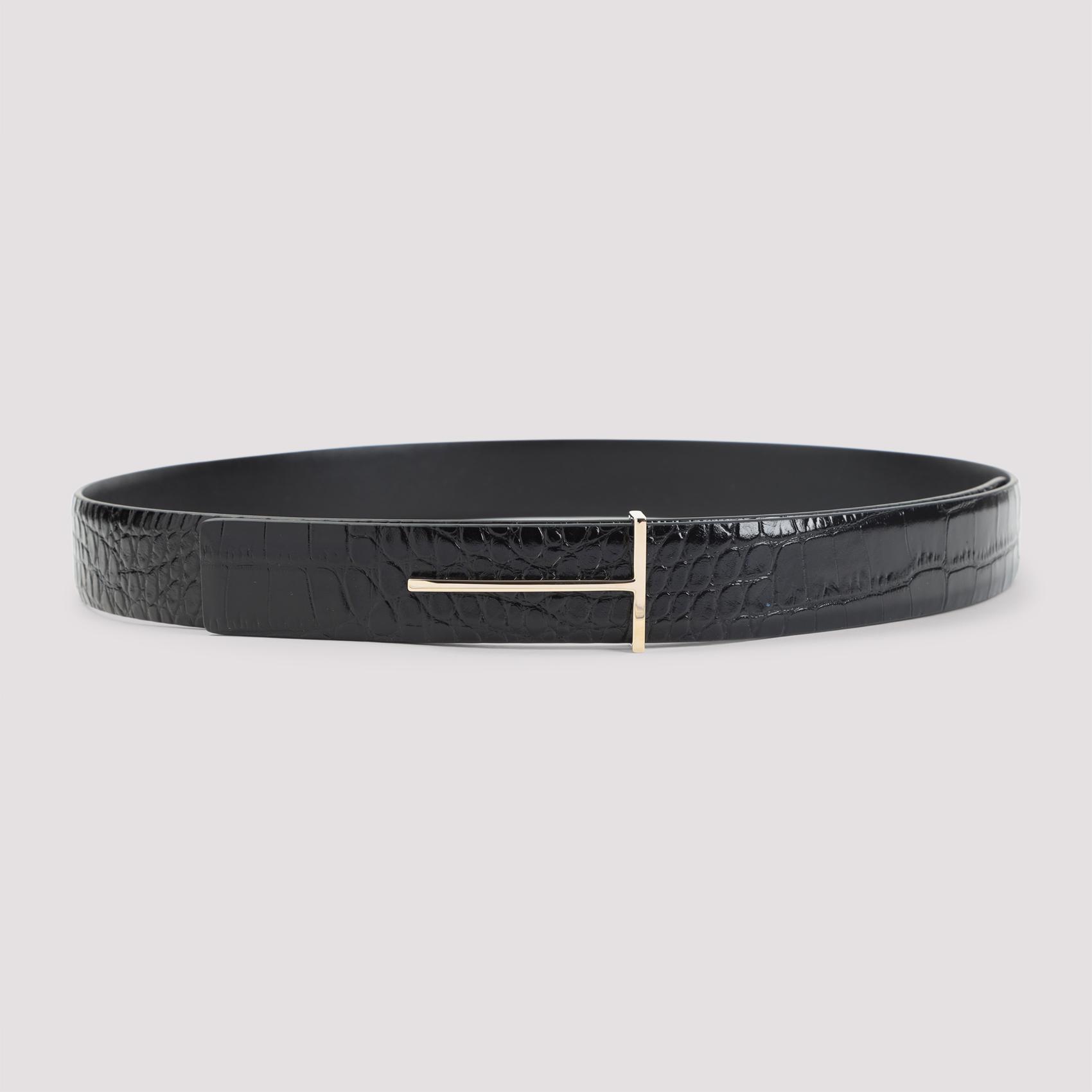 tom ford calf leather belt black - women