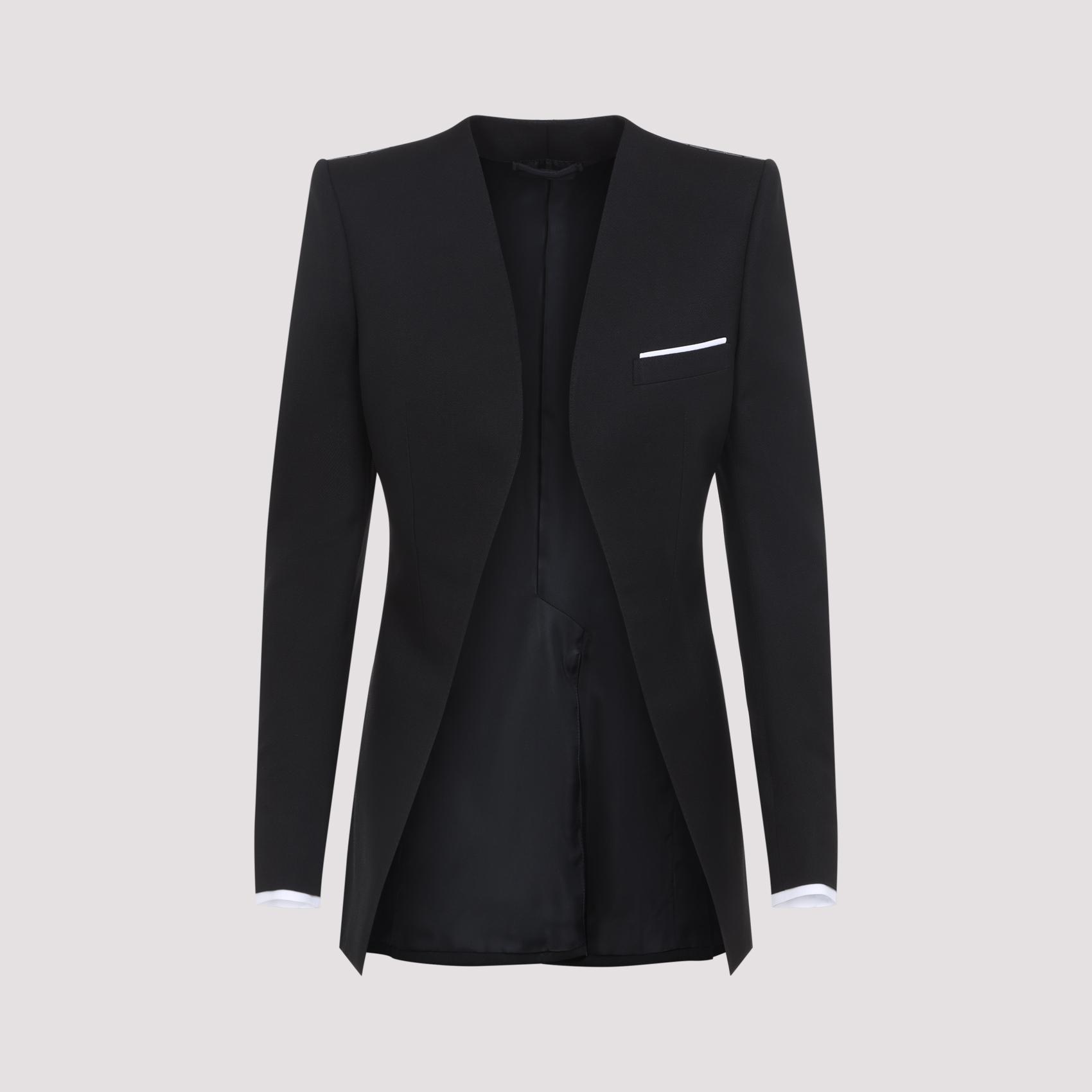 tom ford collarless jacket black wool silk mulberry - women