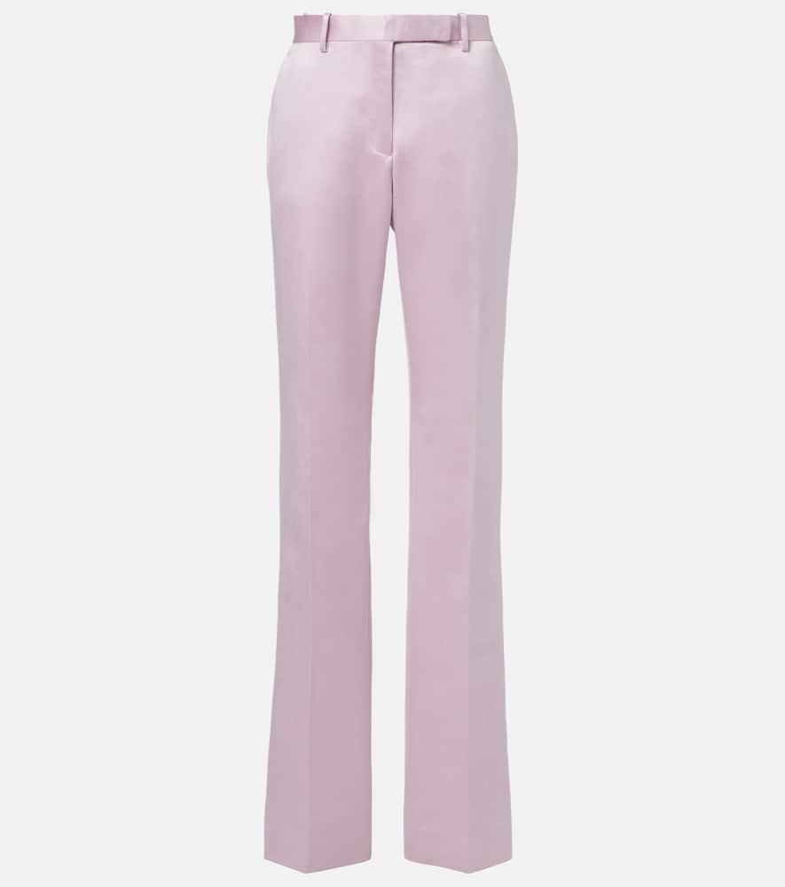 tom ford cotton and silk duchesse straight pants