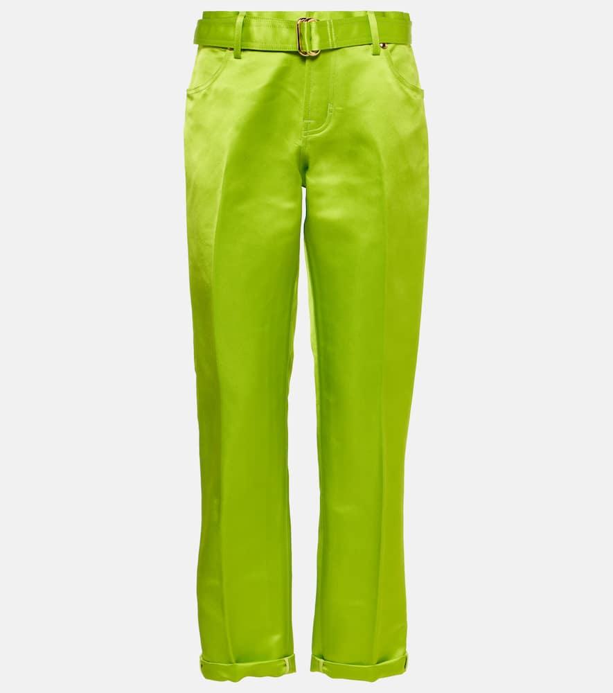 tom ford cuffed silk straight pants