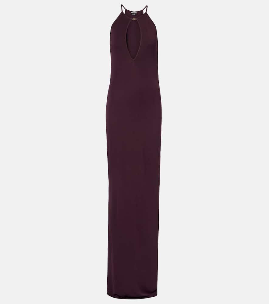 tom ford cutout halterneck crêpe jersey gown