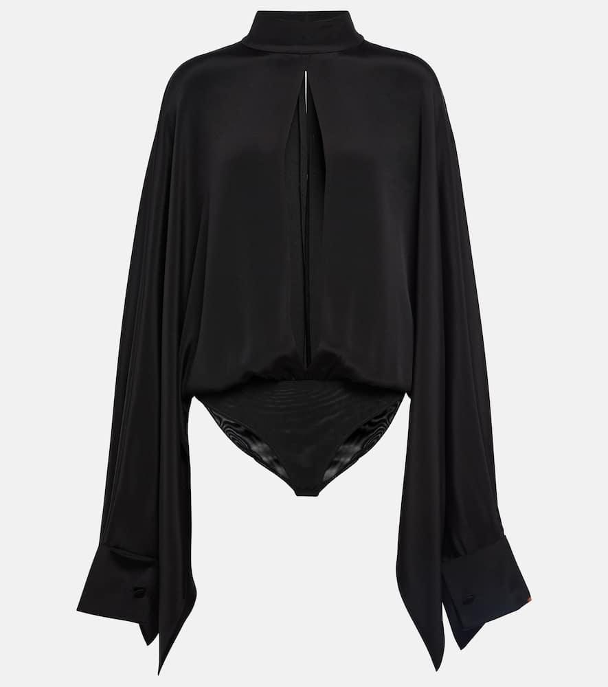 tom ford cutout silk crêpe bodysuit