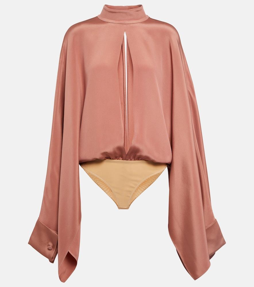 tom ford cutout silk crêpe bodysuit