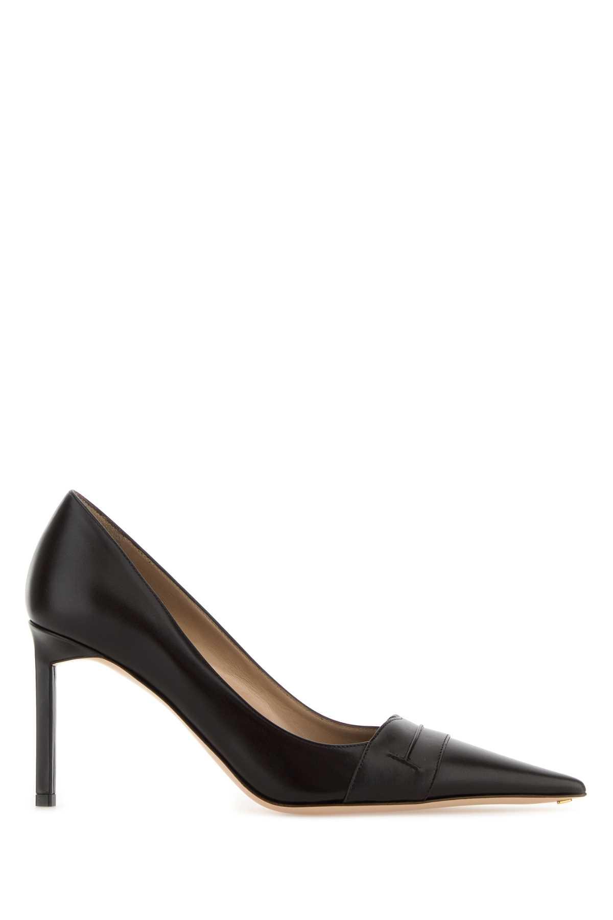 tom ford dark brown leather pumps