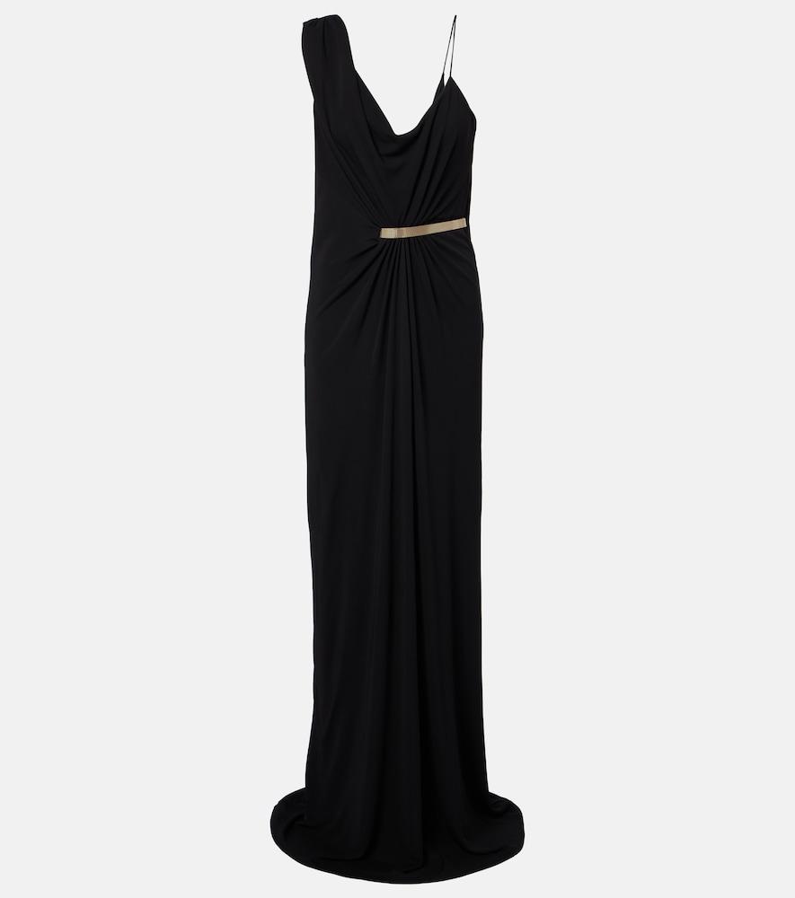 tom ford draped gathered crêpe jersey gown