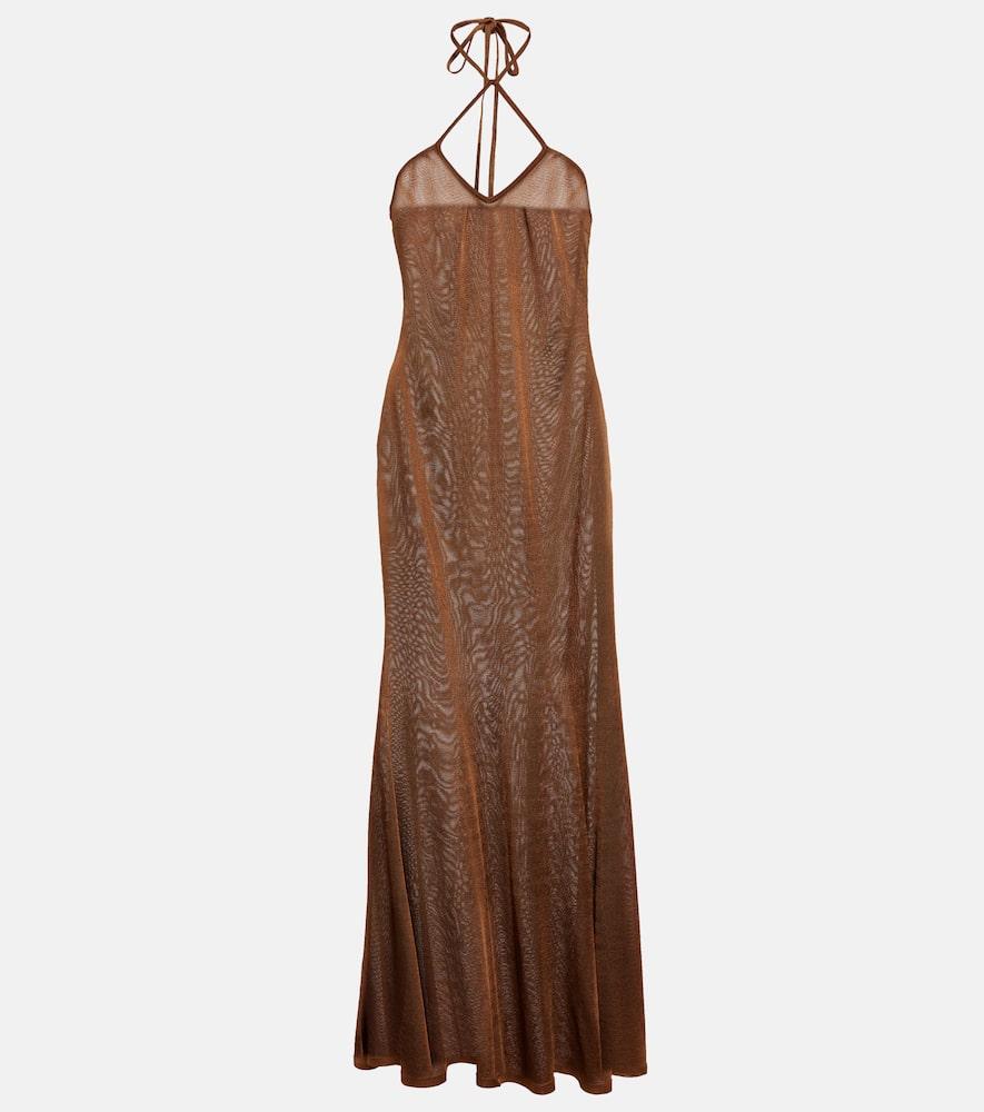 tom ford halterneck jersey maxi dress