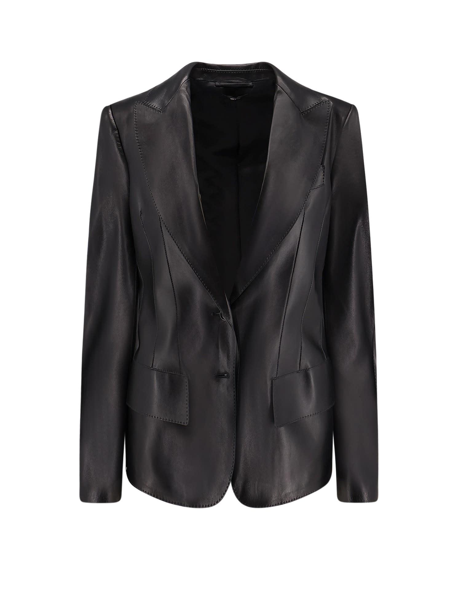 tom ford leather blazer